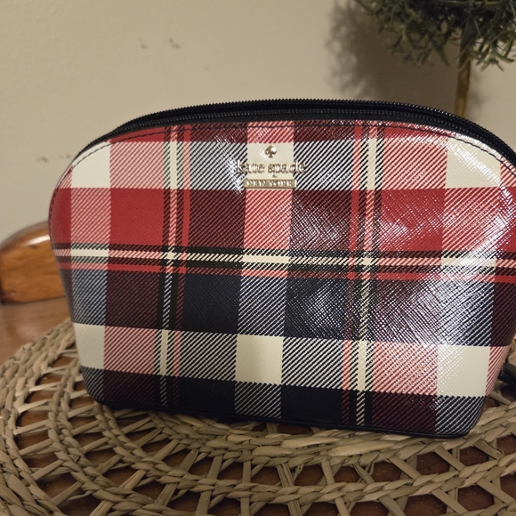 Kate Spade Black and Gray Cosmetic Bag with Silvery Lining - Picture 2 of 8